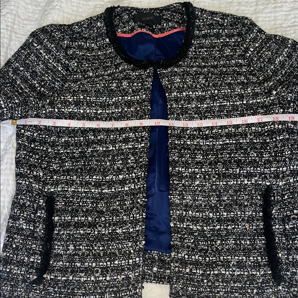 J. Crew Lady Day Jacket Metallic Sequin Tweed - Picture 10 of 12